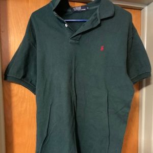 Vintage Polo by Ralph Lauren Men's Short Sleeved Green Polo Large Size L